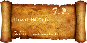 Tiszai Mária névjegykártya