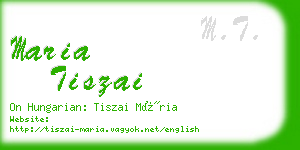 maria tiszai business card